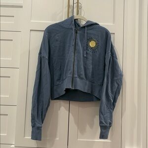 O'Neill Sky Blue Zip-Up Cropped Hoodie